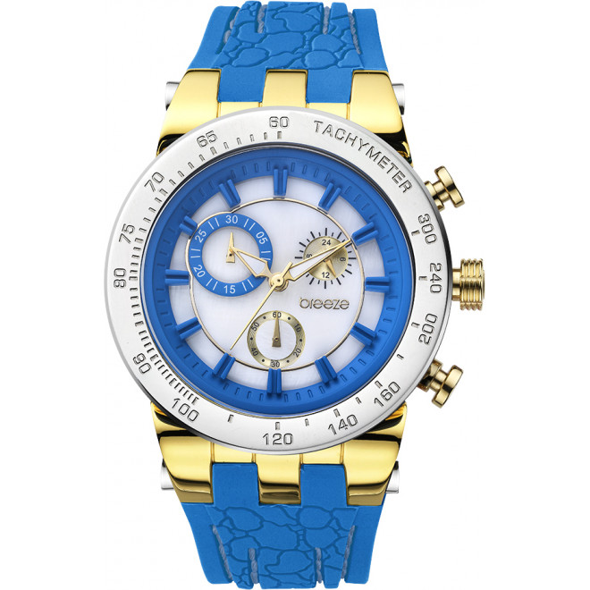 BREEZE Desire 110011.3 Γυναικείο Ρολόι Quartz Chronograph Μπλε Λουράκι Σιλικόνης 46mm