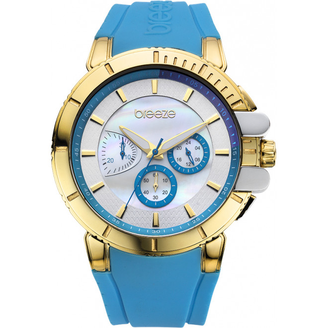 BREEZE Shadow 110061.3 Γυναικείο Ρολόι Quartz Chronograph Μπλε Καουτσούκ Λουράκι 48 mm