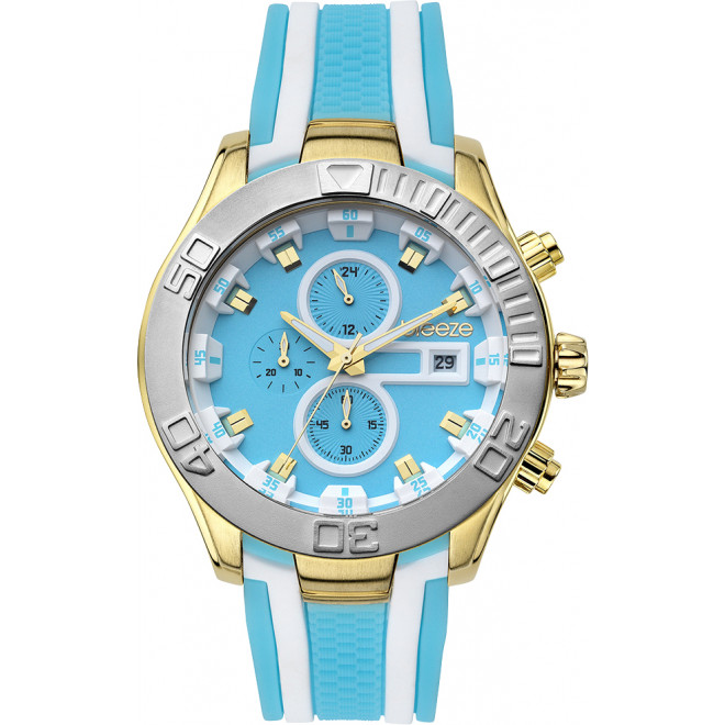 BREEZE Milkshake Stripes 110081.5 Γυναικείο Ρολόι Quartz Chronograph Γαλάζιο Μπλε 48 mm