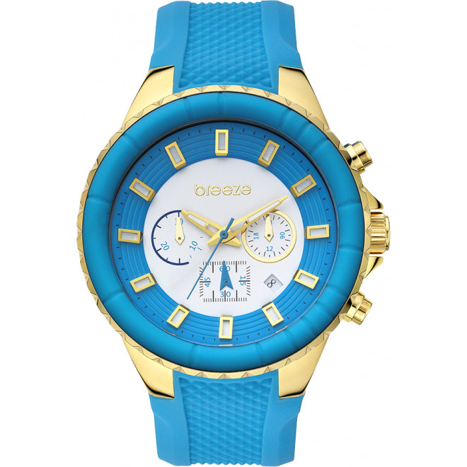 BREEZE Air Hollywood 110091.4 Γυναικείο Ρολόι Chronograph Quartz Μπλε Λουράκι Σιλικόνης 47mm