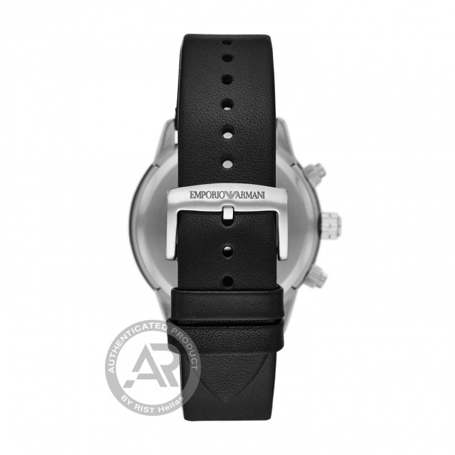 EMPORIO ARMANI Mario AR11243 Ανδρικό Quartz Chronograph Μαύρο Δερμάτινο Λουράκι