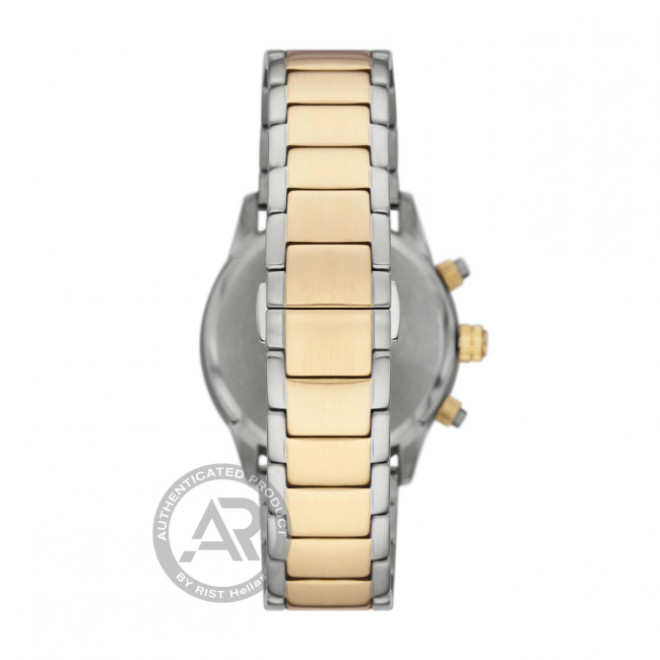 EMPORIO ARMANI Mario AR11521 Ανδρικό Quartz Chronograph Δίχρωμο Χρυσό Ασημί Μπρασελέ