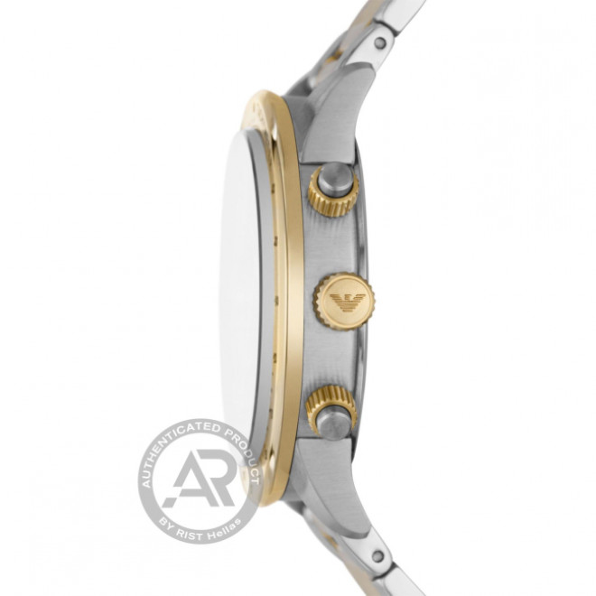 EMPORIO ARMANI Mario AR11521 Ανδρικό Quartz Chronograph Δίχρωμο Χρυσό Ασημί Μπρασελέ