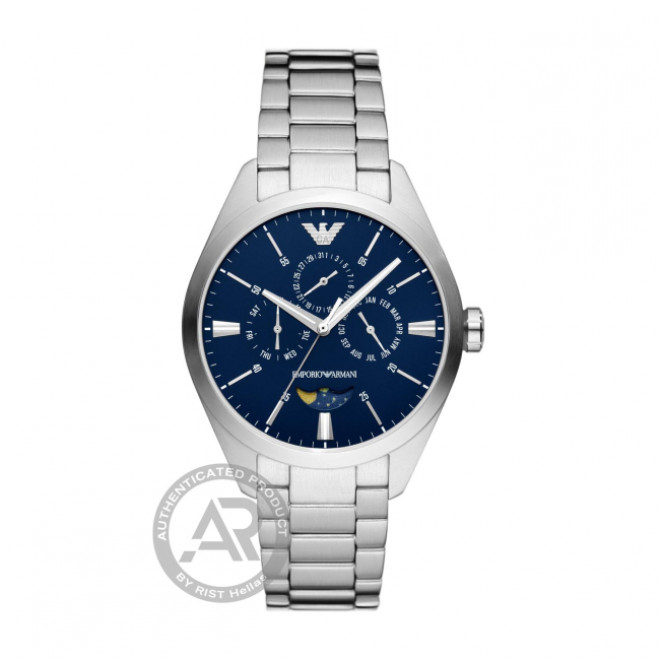 EMPORIO ARMANI Claudio AR11553 Ανδρικό Ρολόι Quartz Φάση Σελήνης Μπλε Καντράν