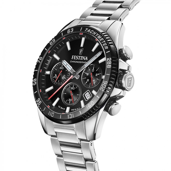 FESTINA Timeless Chronograph F20560/6 Ανδρικό Ρολόι Quartz Μαύρο Καντράν 10 atm