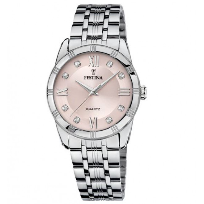 FESTINA Mademoiselle F16940/C Γυναικείο Ρολόι Quartz Ροζ Καντράν με Ζιρκόν Πέτρες