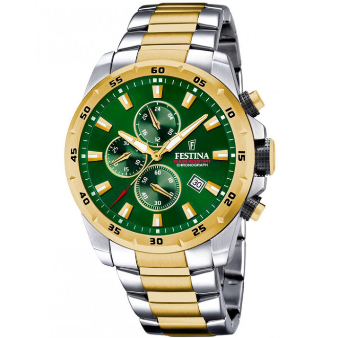 FESTINA Chrono Sport F20562/3 Ανδρικό Ρολόι Quartz Chronograph Πράσινο Καντράν 10 atm