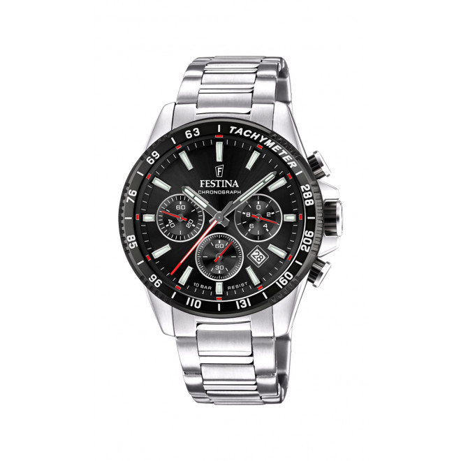 FESTINA Timeless Chronograph F20560/6 Ανδρικό Ρολόι Quartz Μαύρο Καντράν 10 atm