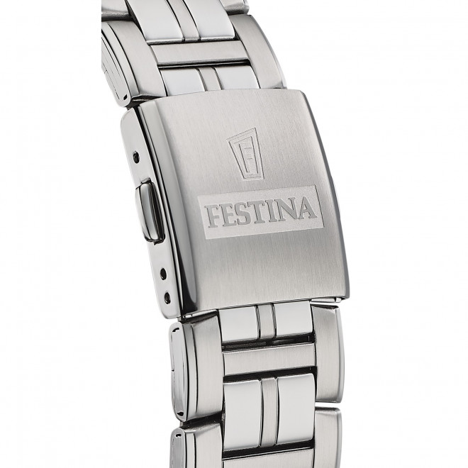 FESTINA F20445/7 Ανδρικό Ρολόι Quartz Πράσινο Καντράν Ασημί Μπρασελέ 10 atm