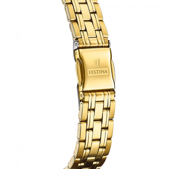 FESTINA Classics F20514/2 Γυναικείο Ρολόι Quartz Λευκό Καντράν Χρυσό Μπρασελέ 10 atm