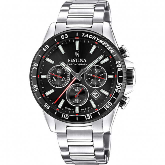 FESTINA Timeless Chronograph F20560/6 Ανδρικό Ρολόι Quartz Μαύρο Καντράν 10 atm