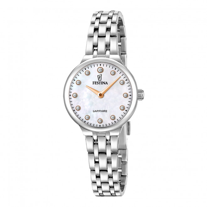 FESTINA Mademoiselle F20744/1 Γυναικείο Ρολόι Quartz Λευκό Μαργαριταρένιο Καντράν με Ζιρκόν