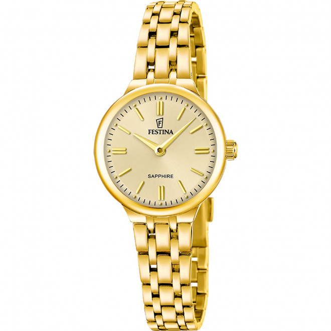 FESTINA Mademoiselle F20745/2 Γυναικείο Ρολόι Quartz Χρυσό Καντράν Μπρασελέ