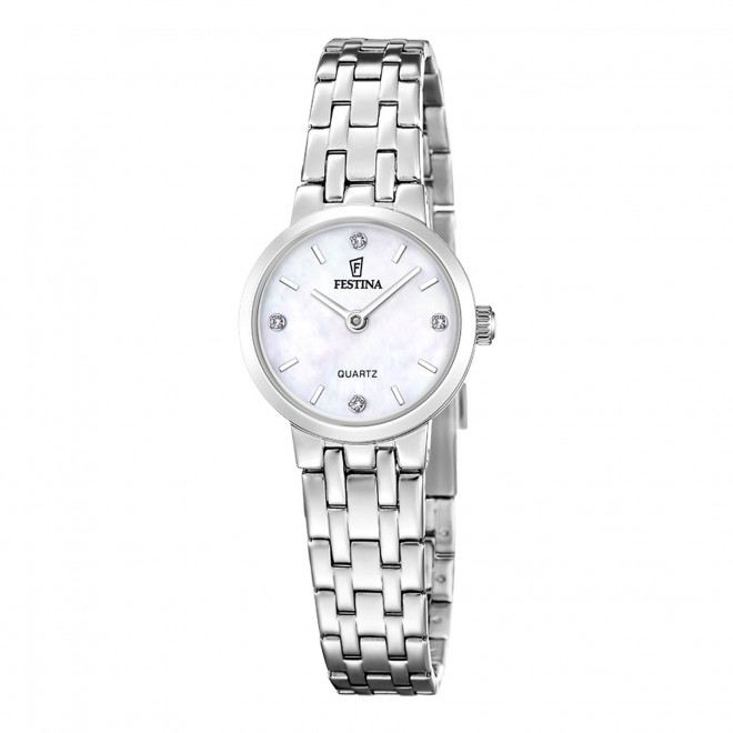 FESTINA Mademoiselle F20746/1 Γυναικείο Ρολόι Quartz Λευκό Μαργαριταρένιο Καντράν με Ζιρκόν
