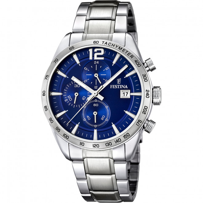 FESTINA Timeless Chronograph F16759/3 Ανδρικό Ρολόι Quartz Μπλε Καντράν