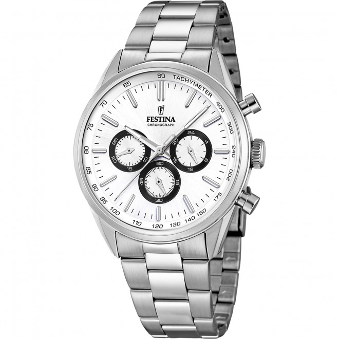 FESTINA Timeless Chronograph F16820/Q Ανδρικό Ρολόι Quartz Λευκό Καντράν