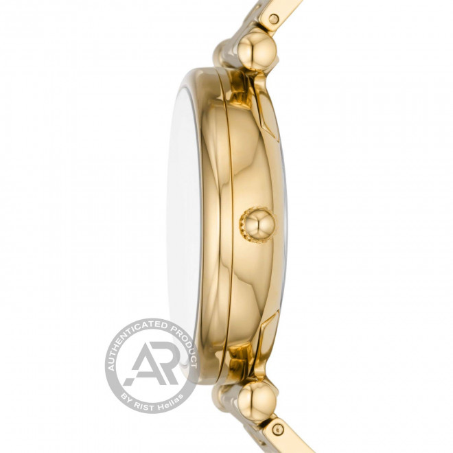 FOSSIL Carlie ES5159 Γυναικείο Ρολόι Quartz Χρυσό Μπρασελέ Λευκό Καντράν