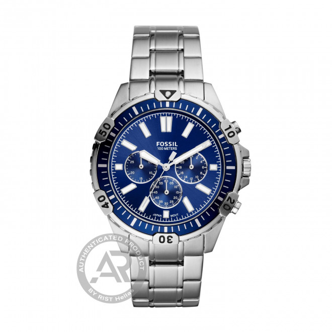 FOSSIL Garrett FS5623 Ανδρικό Ρολόι Quartz Chronograph Μπλε Καντράν 10 atm