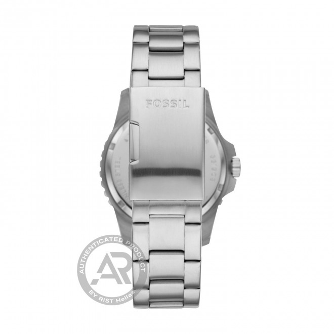 FOSSIL FB-01 FS5669 Ανδρικό Ρολόι Quartz Μπλε Καντράν Ασημί Μπρασελέ 10 atm