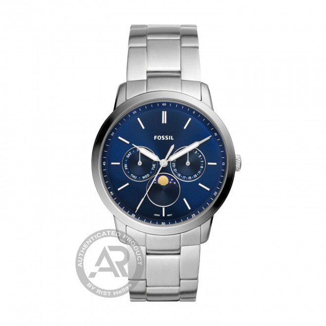 FOSSIL Neutra Minimalist Moonphase FS5907 Ανδρικό Ρολόι Quartz Μπλε Καντράν