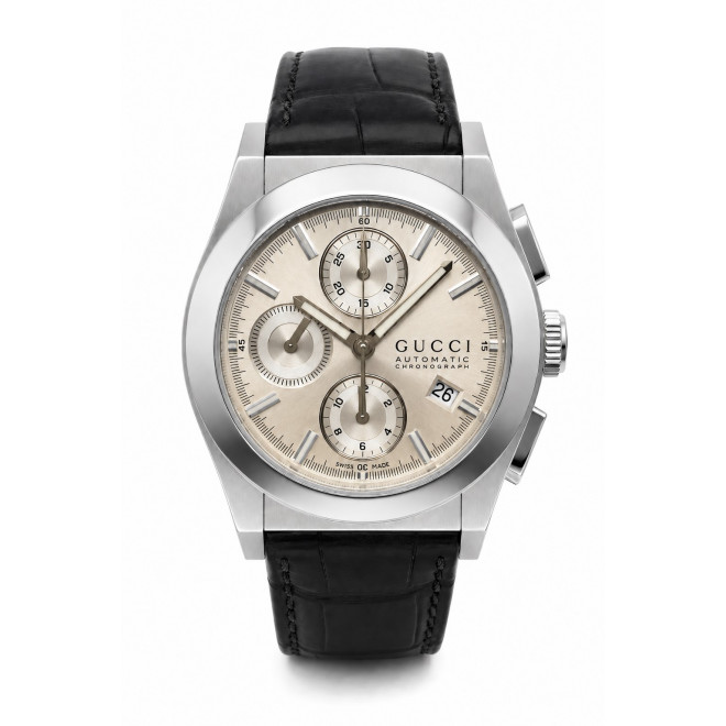 GUCCI Pantheon 115.2 11752450 Ελβετικό Ανδρικό Ρολόι Αυτόματο Chronograph Δερμάτινο Λουράκι