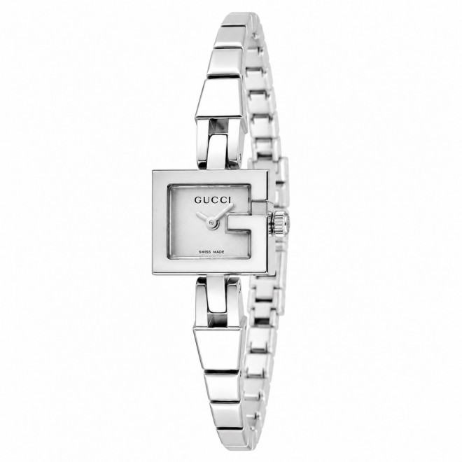 GUCCI 102 YA102535 Ελβετικό Γυναικείο Minimal Ρολόι Quartz Τετράγωνο Λευκό Καντράν 