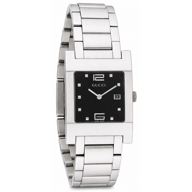 GUCCI 7700L Ελβετικό Γυναίκειο Ρολόι Quartz  Τετράγωνο Μαύρο Καντράν