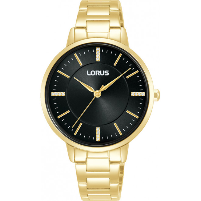 LORUS Classic RG254WX9 Γυναικείο Ρολόι Quartz Μαύρο Καντράν Χρυσό Μπρασελέ