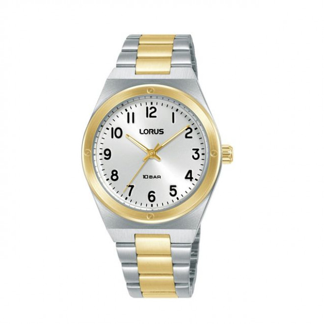 LORUS Sports RG288YX9 Γυναικείο Ρολόι Quartz 10 atm Ασημί Καντράν Δίχρωμο Μπρασελέ