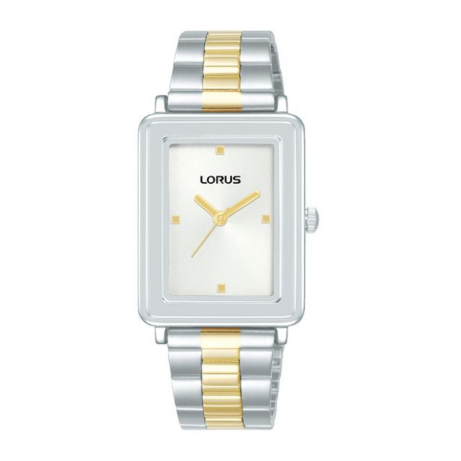 LORUS Women RG299XX9 Γυναικείο Ρολόι Quartz Ορθογώνιο Λευκό Καντράν Δίχρωμο Μπρασελέ