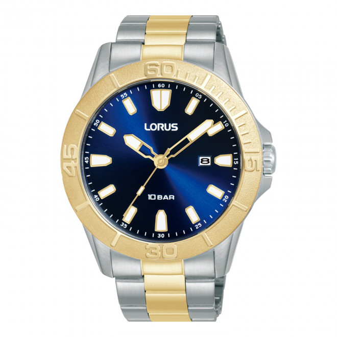 LORUS Sport RH946QX9 Ανδρικό Ρολόι Quartz Μπλε Καντράν Δίχρωμο Μπρασελέ 10 atm