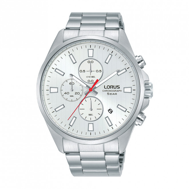 LORUS Sports RM377FX9 Ανδρικό Ρολόι Quartz Chronograph Ασημί Καντράν Μπρασελέ
