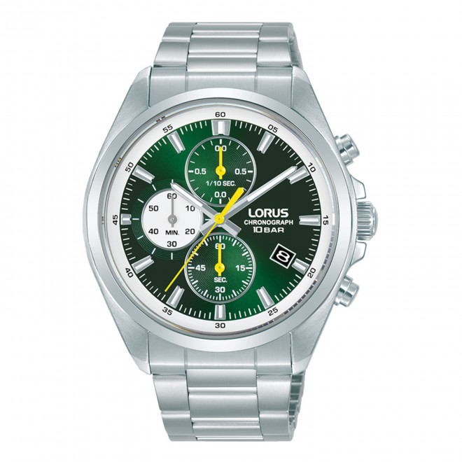 LORUS Sports RM385JX9 Ανδρικό Ρολόι Quartz Chronograph Πράσινο Καντράν 10 atm
