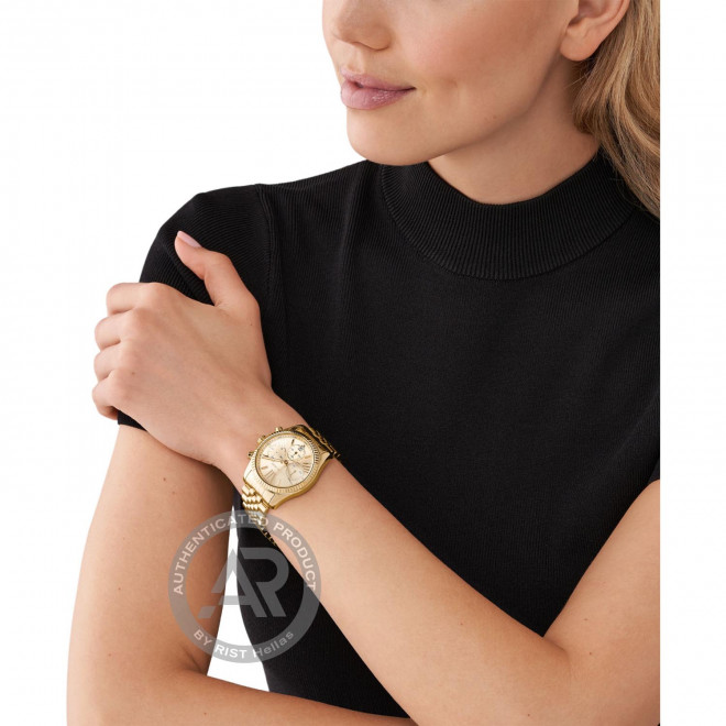 MICHAEL KORS Lexington MK7378 Γυναικείο Ρολόι Quartz Chronograph Χρυσό Καντράν Μπρασελέ