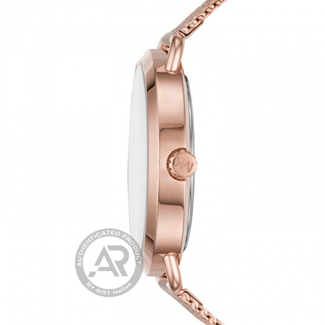 MICHAEL KORS Portia MK3845 Γυναικείο Ρολόι Quartz Ροζ Καντράν Ροζ Πλεκτό Μπρασελέ