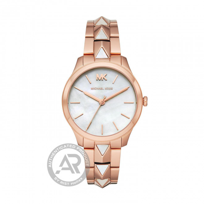 MICHAEL KORS Runway MK6671 Γυναικείο Ρολόι Quartz Λευκό Καντράν Ροζ Μπρασελέ
