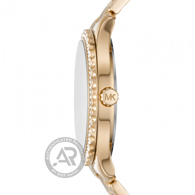 MICHAEL KORS Layton MK6870 Γυναικείο Ρολόι Quartz Λευκό Καντράν Ροζ Χρυσό Μπρασελέ