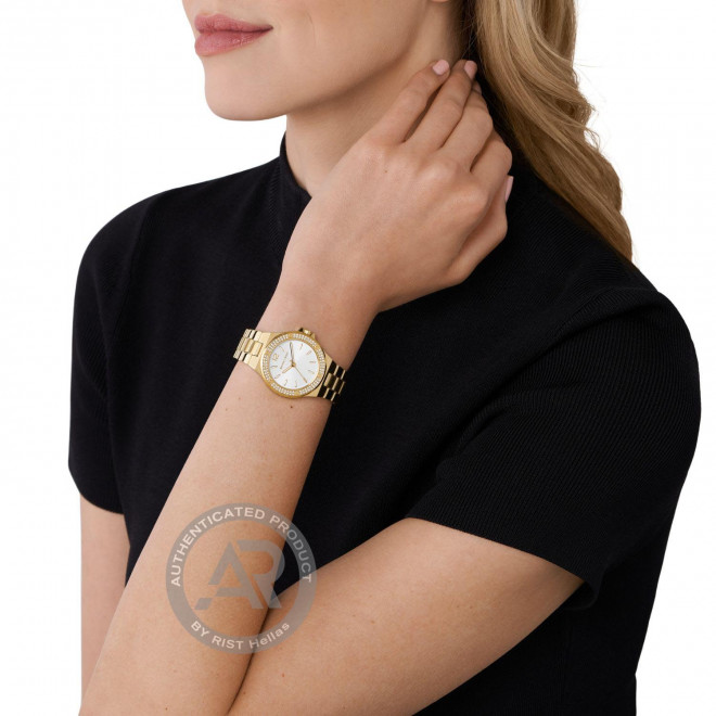 MICHAEL KORS Lennox MK7278 Γυναικείο Ρολόι Quartz Λευκό Καντράν Χρυσό Μπρασελέ