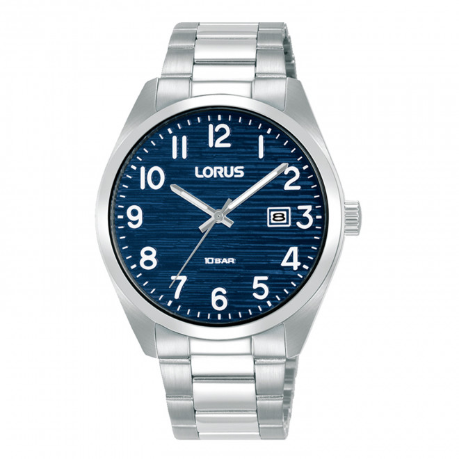 LORUS Classic RH907RX9 Ανδρικό Ρολόι Quartz Μπλε Καντράν Ασημί Μπρασελέ 10 atm