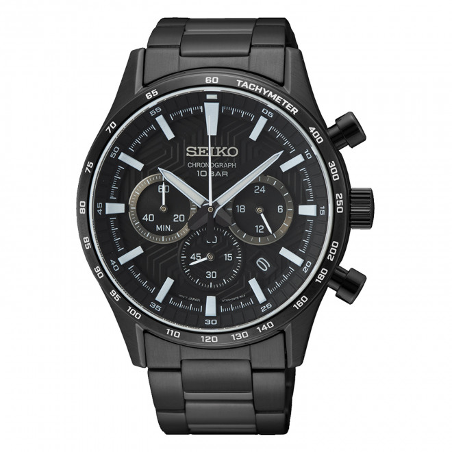 SEIKO Conceptual Series SSB415P1 Ανδρικό Ρολόι Quartz Chronograph Μαύρο Καντράν