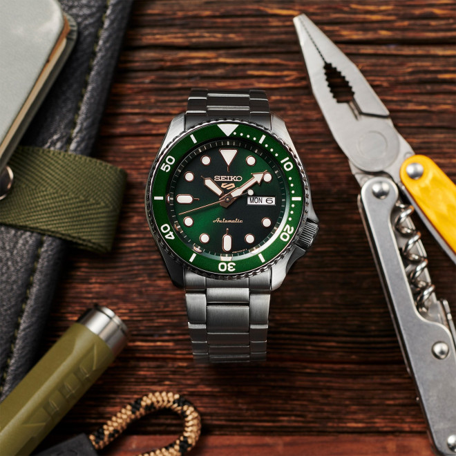 SEIKO 5 Sports SRPD63K1F SRPD63K1J Ανδρικό Ρολόι Αυτόματο Πράσινο Καντράν