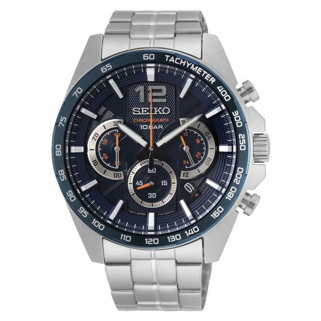 SEIKO Conceptual Series SSB345P1 Ανδρικό Ρολόι Quartz Chronograph Μπλε Καντράν