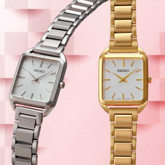 SEIKO Conceptual Series SWR073P1 Γυναικείο Ρολόι Quartz Τετράγωνο Λευκό Καντράν