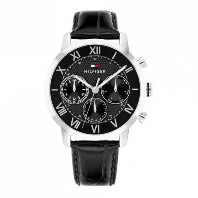 TOMMY HILFIGER Oxford 1710725 Ανδρικό Quartz Μαύρο Καντράν Δερμάτινο Λουράκι