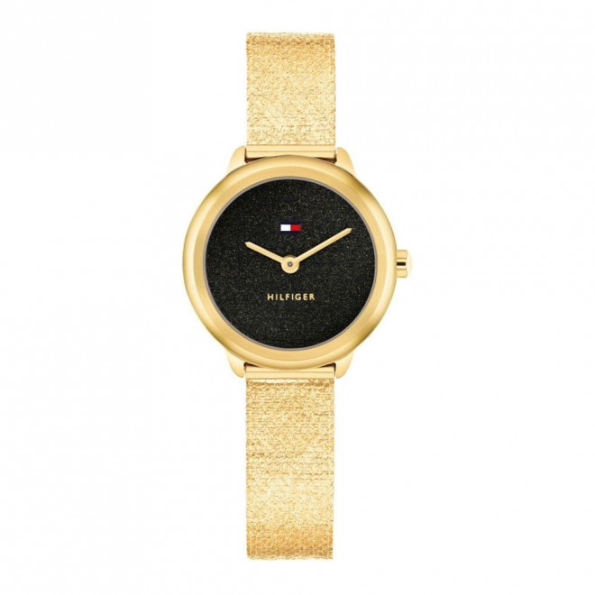 TOMMY HILFIGER Demi 1782813 Γυναικείο Ρολόι Quartz Μαύρο Καντράν Χρυσό Μπρασελέ