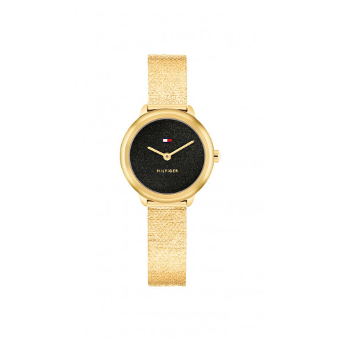 TOMMY HILFIGER Demi 1782813 Γυναικείο Ρολόι Quartz Μαύρο Καντράν Χρυσό Μπρασελέ