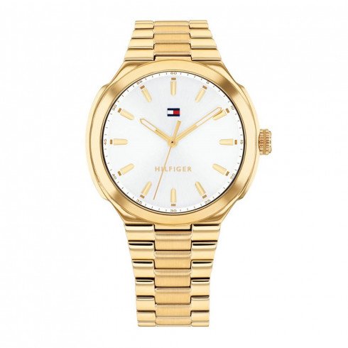 TOMMY HILFIGER Georgia 1782819 Γυναικείο Ρολόι Quartz Χρυσό Μπρασελέ Λευκό Καντράν