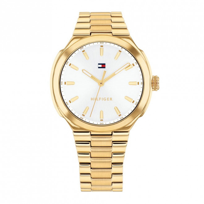TOMMY HILFIGER Georgia 1782819 Γυναικείο Ρολόι Quartz Χρυσό Μπρασελέ Λευκό Καντράν