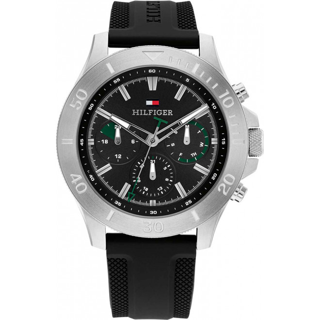 TOMMY HILFIGER Bryan 1792111 Ανδρικό Ρολόι Quartz Μαύρο Καουτσούκ Λουράκι