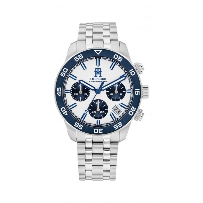 TOMMY HILFIGER TH85 1792157 Ανδρικό Quartz Chronograph Λευκό Άσπρο Μπλε Καντράν